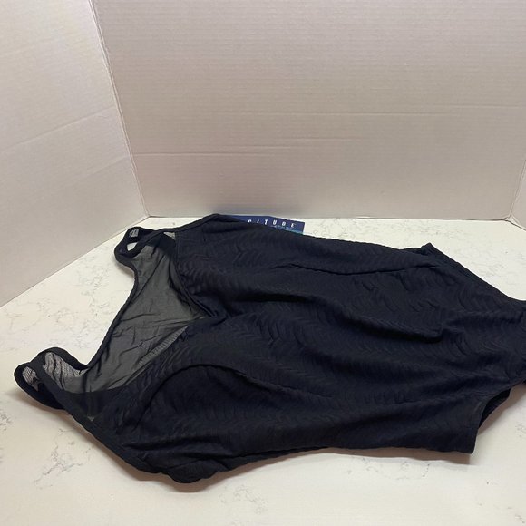 NWT Longitude Sweetheart Mesh Black One Piece Swimsuit - Picture 6 of 10